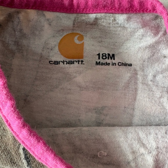 ✨2for$5✨Pink and Camouflage Carharrt Kids One Piece - Picture 2 of 3